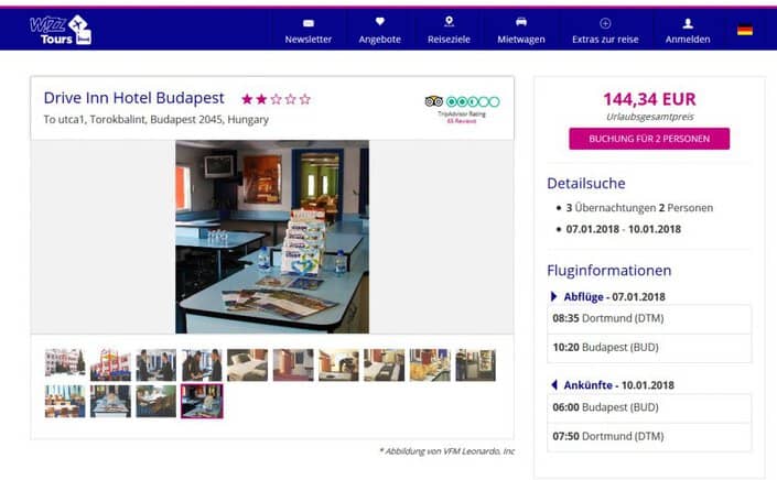 Deal Screenshot - FLUG+HOTEL RABATT ! Städtereisen Budapest