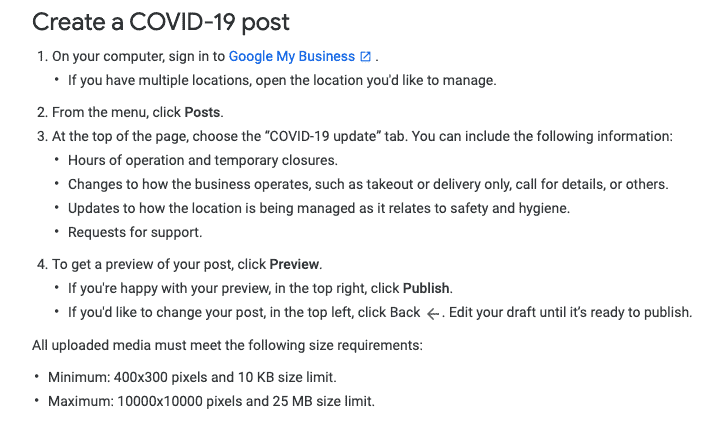 create a covid-19 post