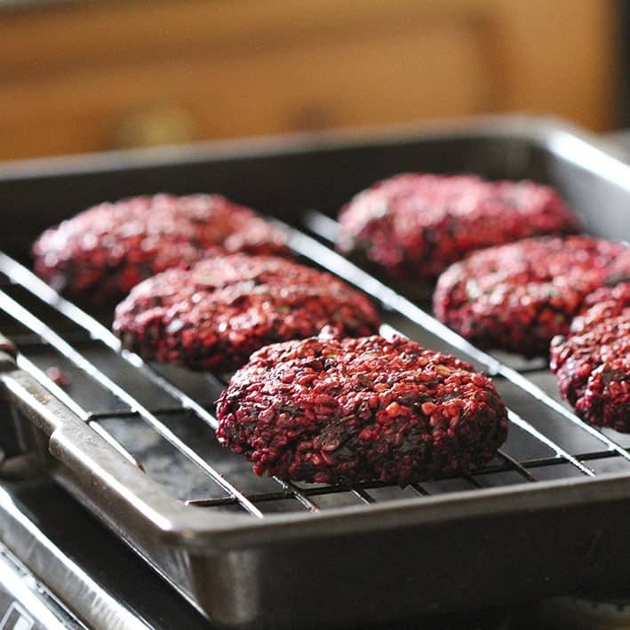 Hemp seed & beetroot burgers - gluten-free vegan by Anastasia at Kind Earth