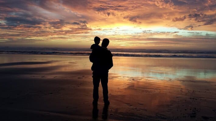 Father and Son on Beach - Team Super Dad  Team Super Dad Project