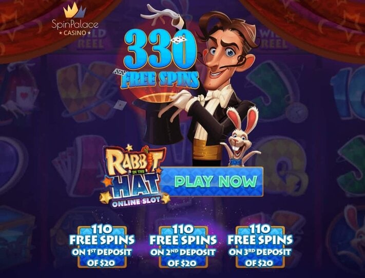 330 free spins on Rabbit in the Hat