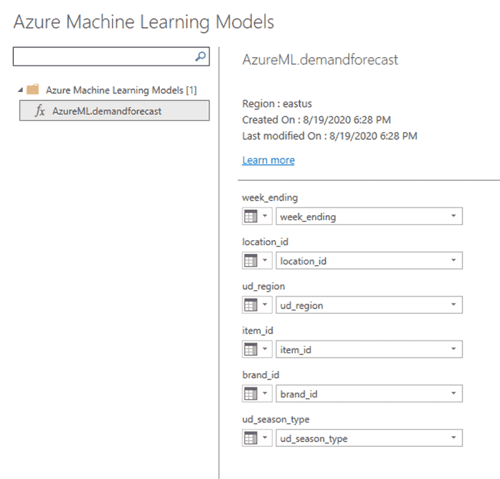Azure ML output to Power BI