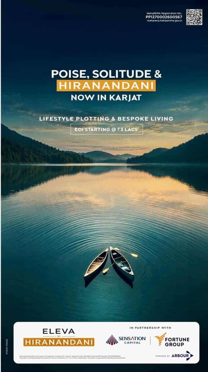 Eleva by Hiranandani Karjat campaign Poise Solitude and Hiranandani canoes on a calm lake