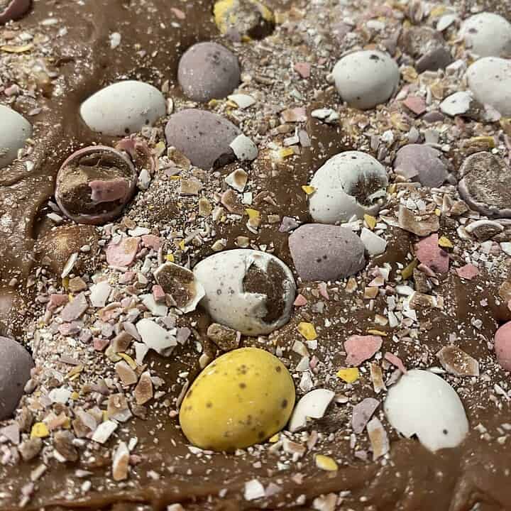 Three ingredient mini egg fudge