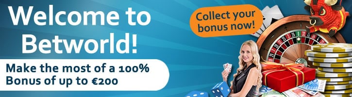 100% bonus up to 200 EUR (Casino) or 100 EUR (Sportsbook)