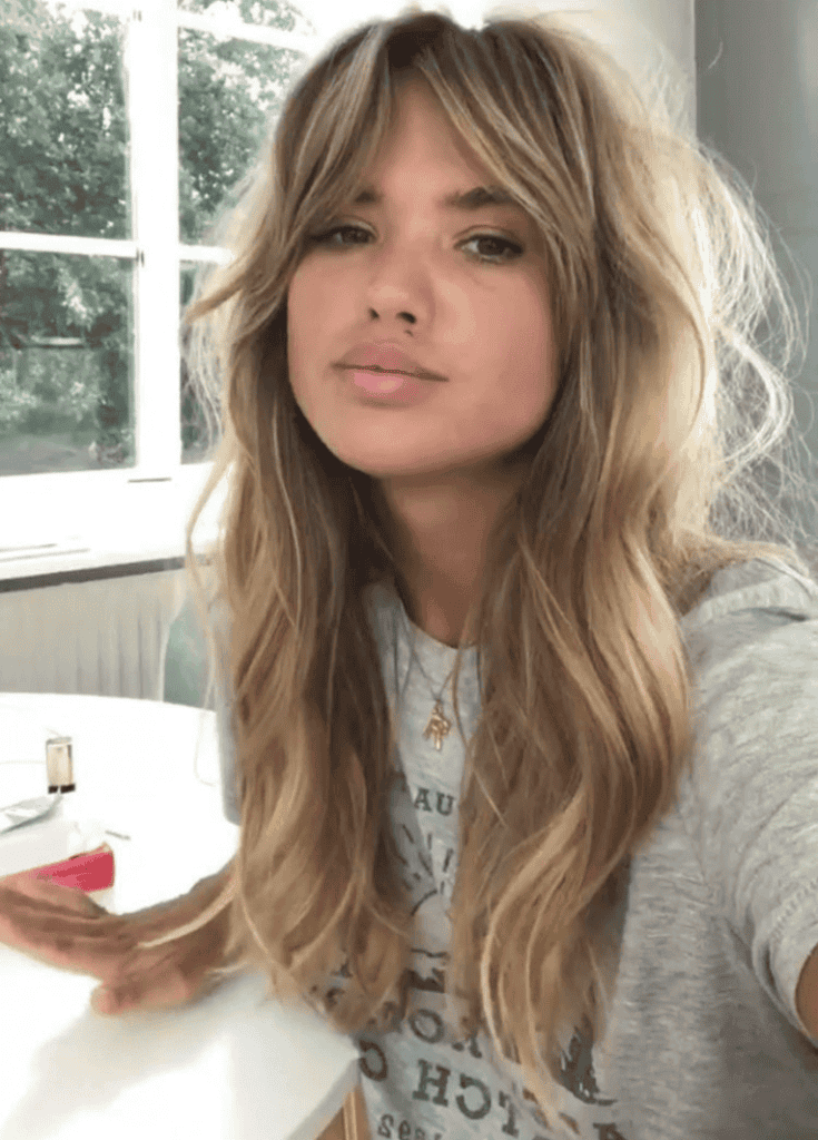 curtain bangs cabelo longo