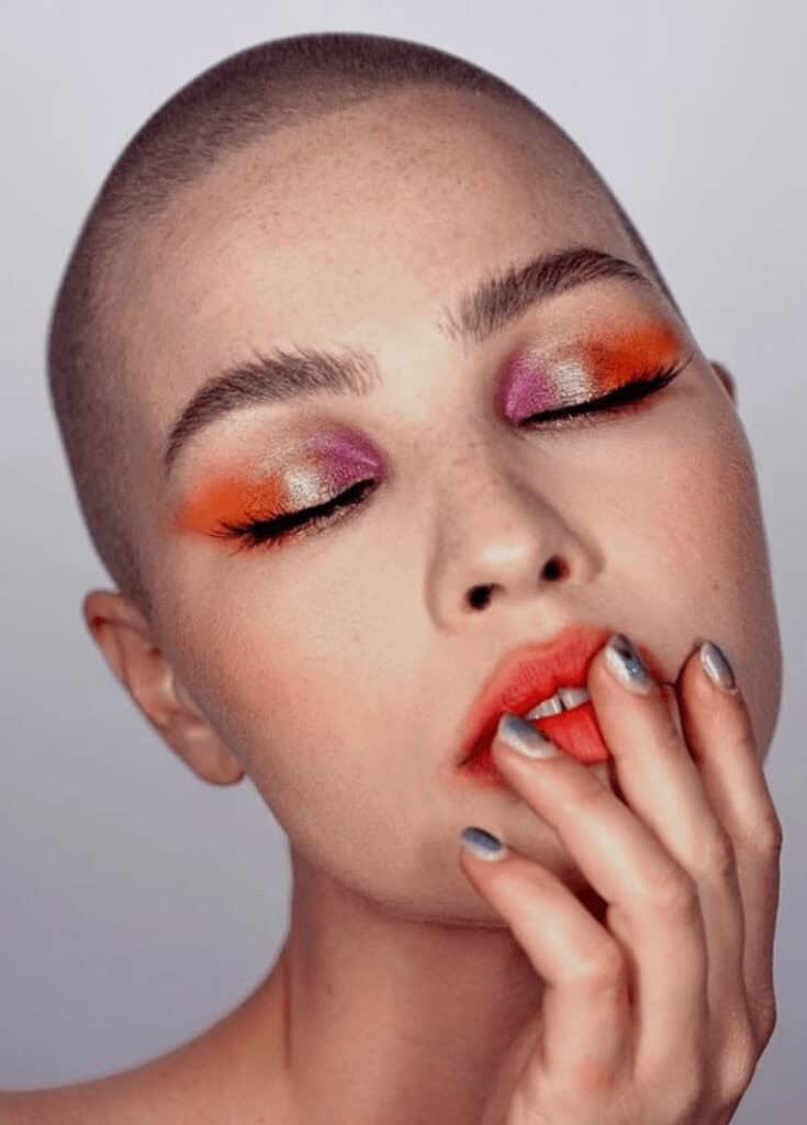 maquiagem rosa e laranja