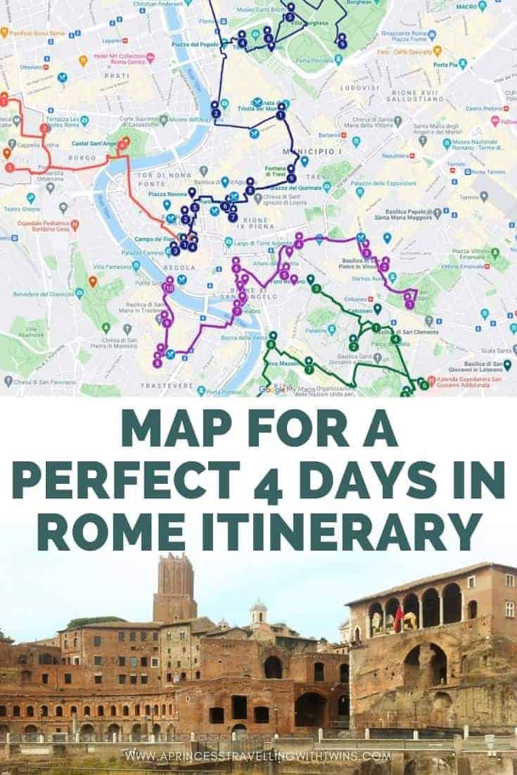 4 DAYS IN ROME PERFECT MAP ITINERARY