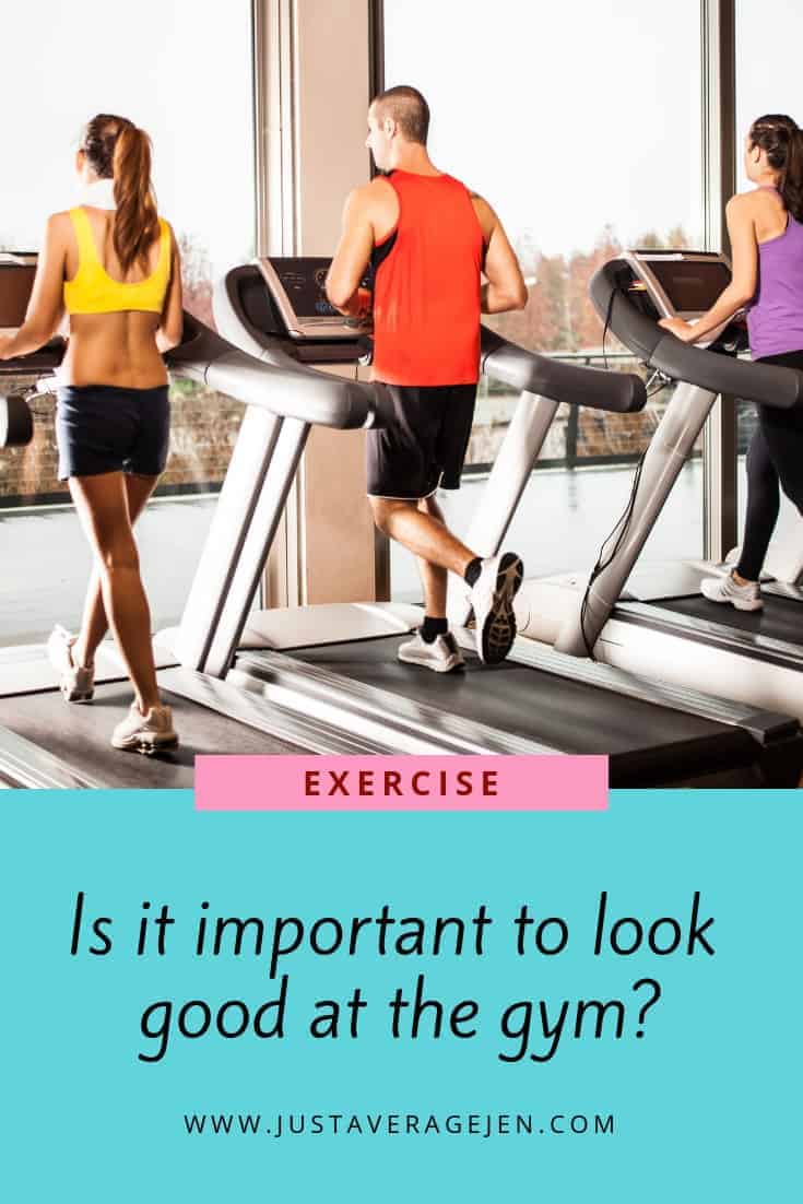 Pinterest pin of a group of people on treadmills
