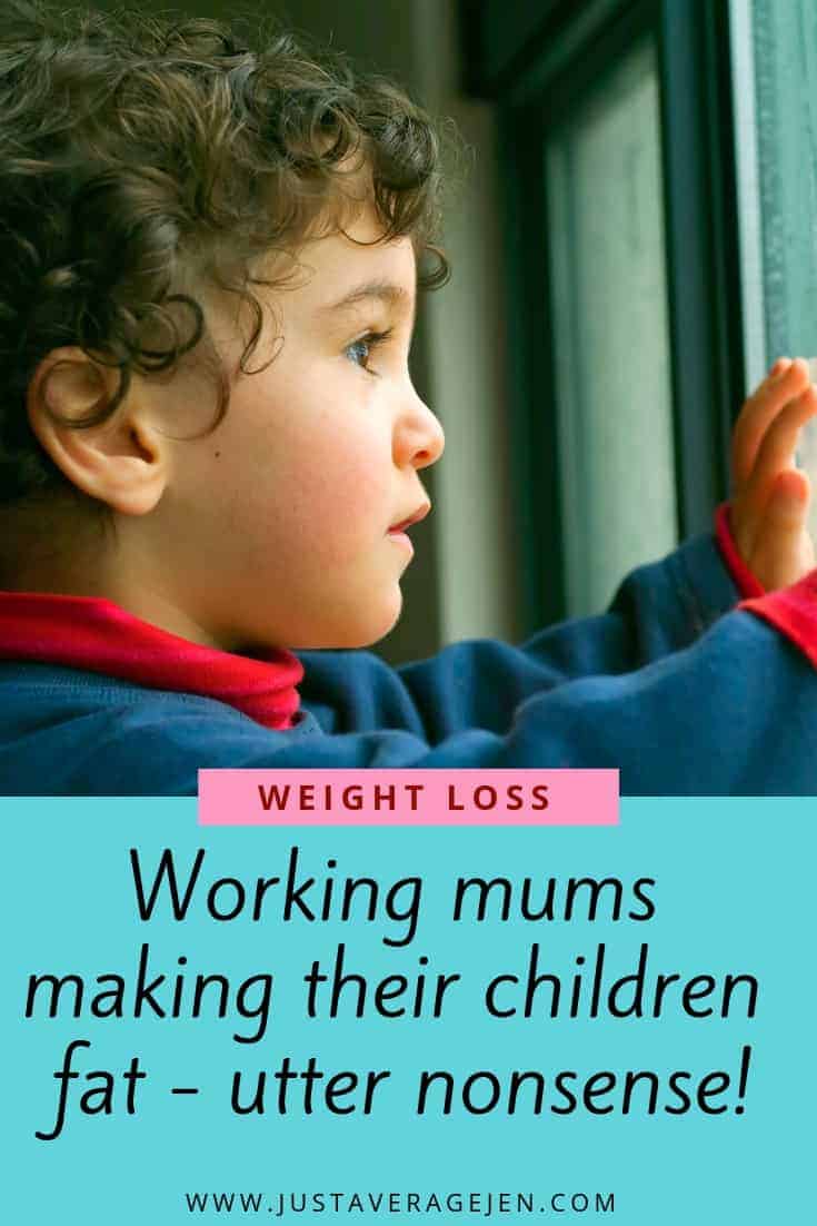 Pinterest pin of young child looking out of window