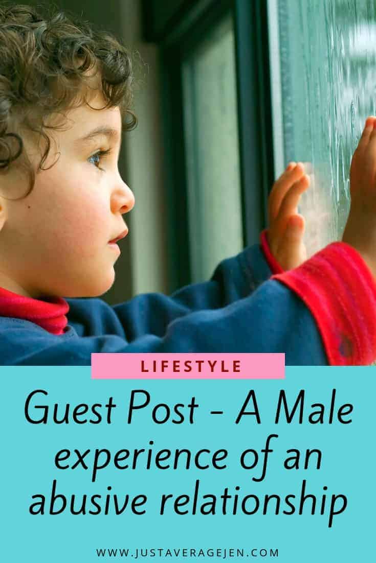 Pinterest pin of a young child looking out of a window