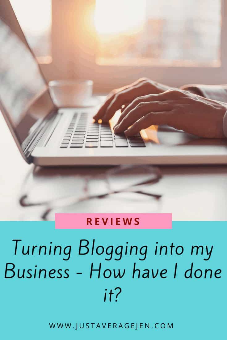 Pinterest pin of a person typing on a laptop