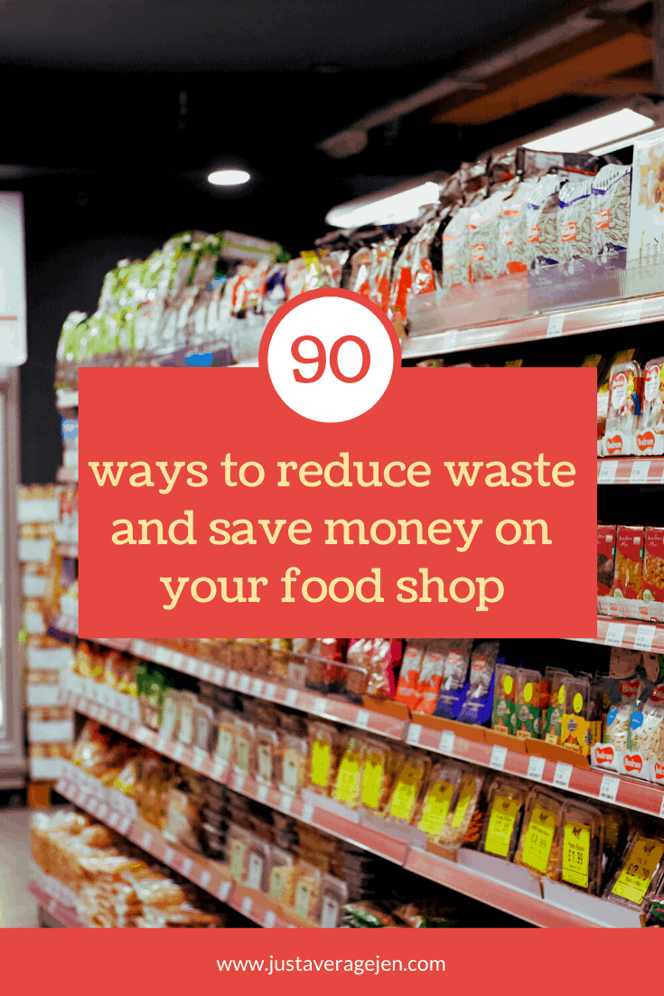 Pinterest pin of products on supermarket shelves