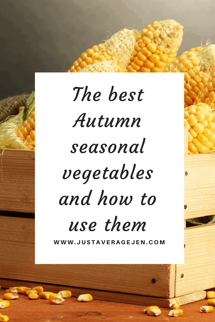 Pinterest pin of Autumn seasonal vegetables
