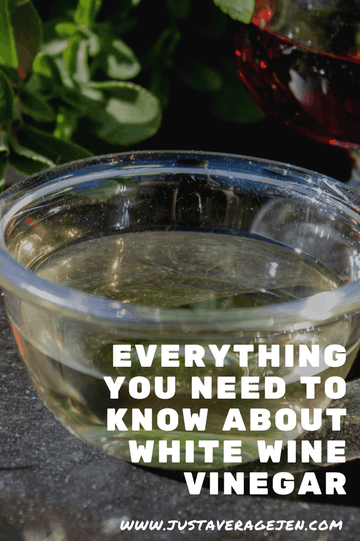 Pinterest pin of white wine vinegar