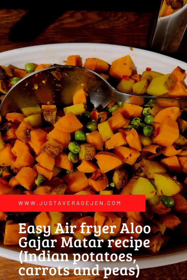 Pin image for Easy air fryer aloo gajar matar.
