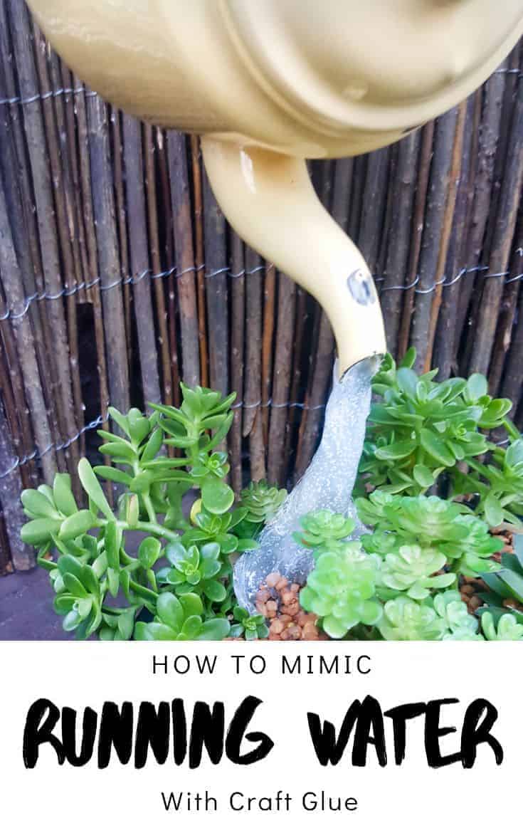 How to mimic water using craft glue Come see how to make your own #SucculentPlanter #FloatingTeapot #ACraftyMix #DIYTutorial #ForkRepurpose #CrazyCrafts