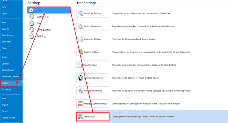 Interface pour définir la commande ou l'outil par défaut sur aucun.