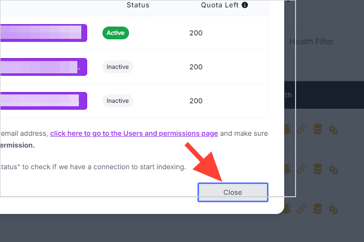 ブログ記事のインデックス登録を瞬時に!URL Monitorの使い方・機能を解説!ブロガー必須の"裏技"ツール 電気ができてることを確認したら右下のクローズボタン押す