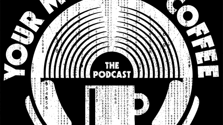 1. Microphone graphic with radio waves and "The Podcast" text, promoting podcasting and audio content.