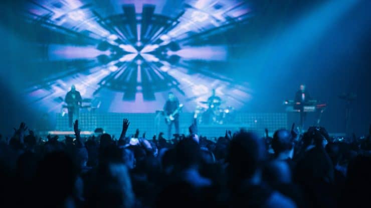 large scale music concert with visual projection