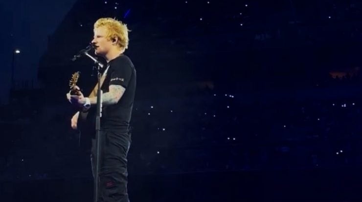 Ed Sheeran performs live.