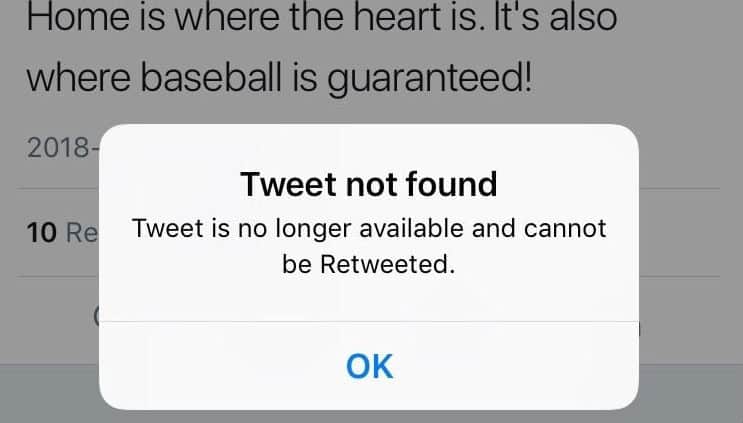 This Tweet is unavailable- You are trying to view the deleted tweet