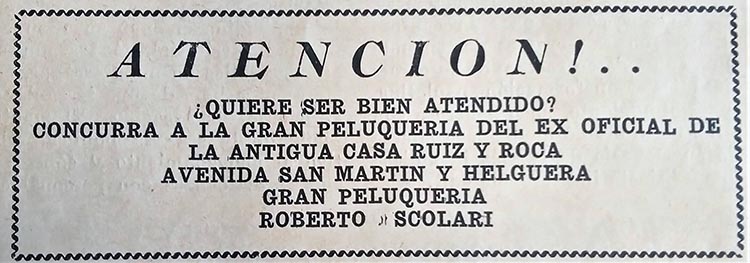 aviso peluquería villa del parque