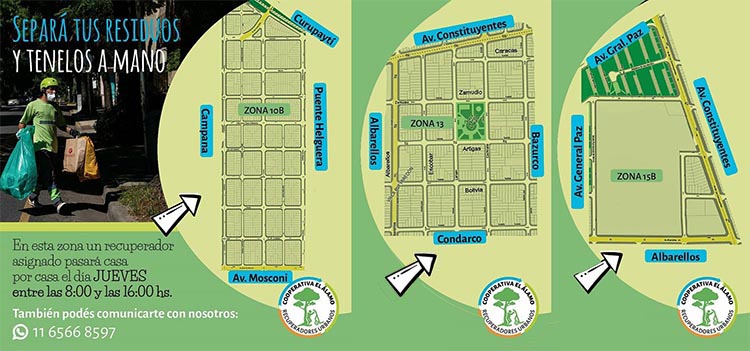 Recolección: zonas 10B; 13 y 15B