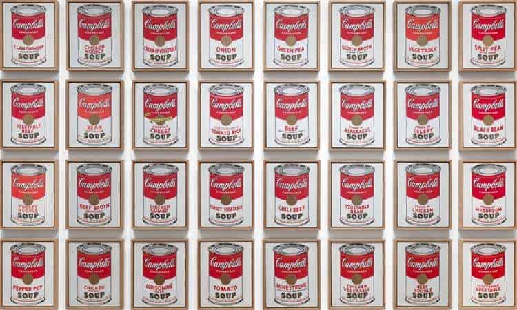 Andy Warhol, Campbell's Soup Cans, 1962. Museum of Modern Art, New York. Image via WikiArt