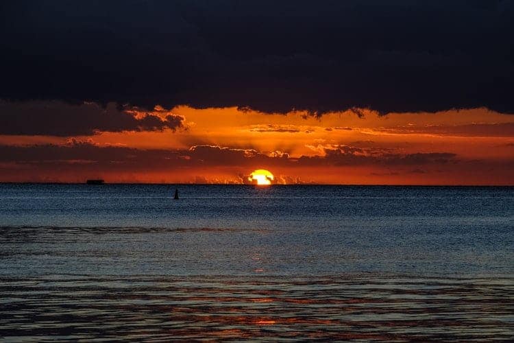 sunset over the sea