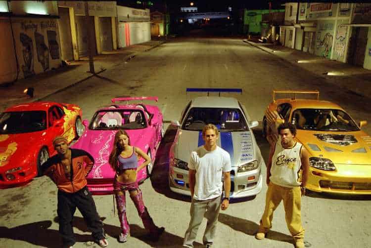 (L-R) Amaury Nolasco, Devon Aoki, Paul Walker and Michael Ealy
