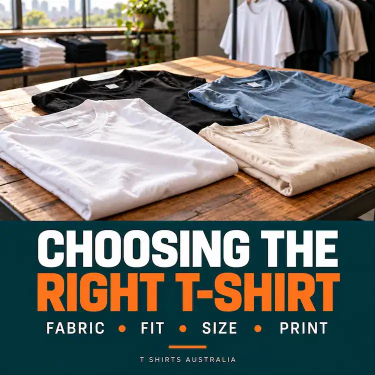How to Choose a T-Shirt podcast graphic for T Shirts Australia’s Listen & Learn series