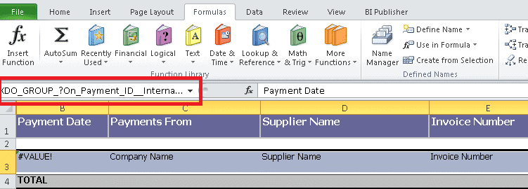 Excel templates for BI Publisher