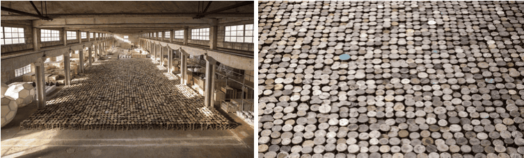 protest art. Ai Weiwei, Stools, 2014.