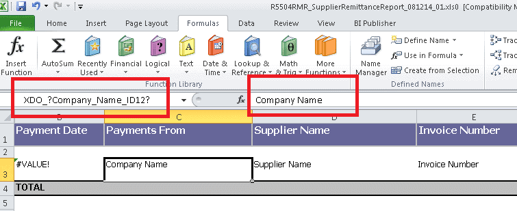 Excel templates for BI Publisher