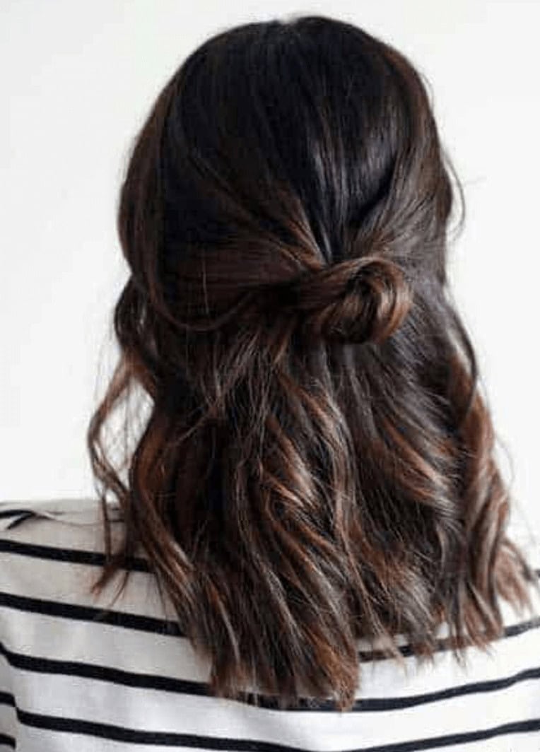 long bob com nó meio preso