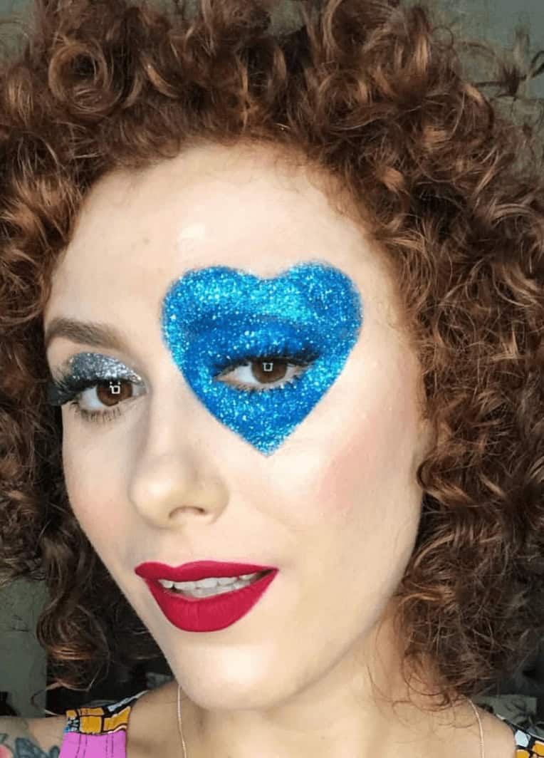 carnaval maquiagem azul