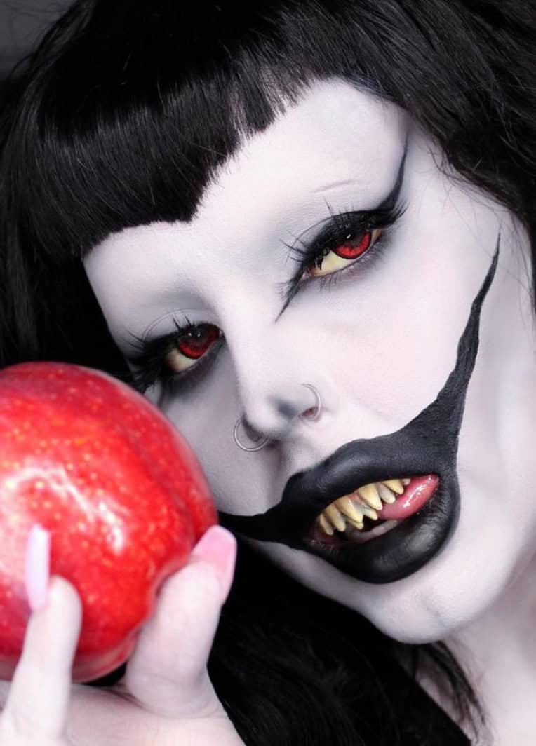 maquiagem de halloween de vampira