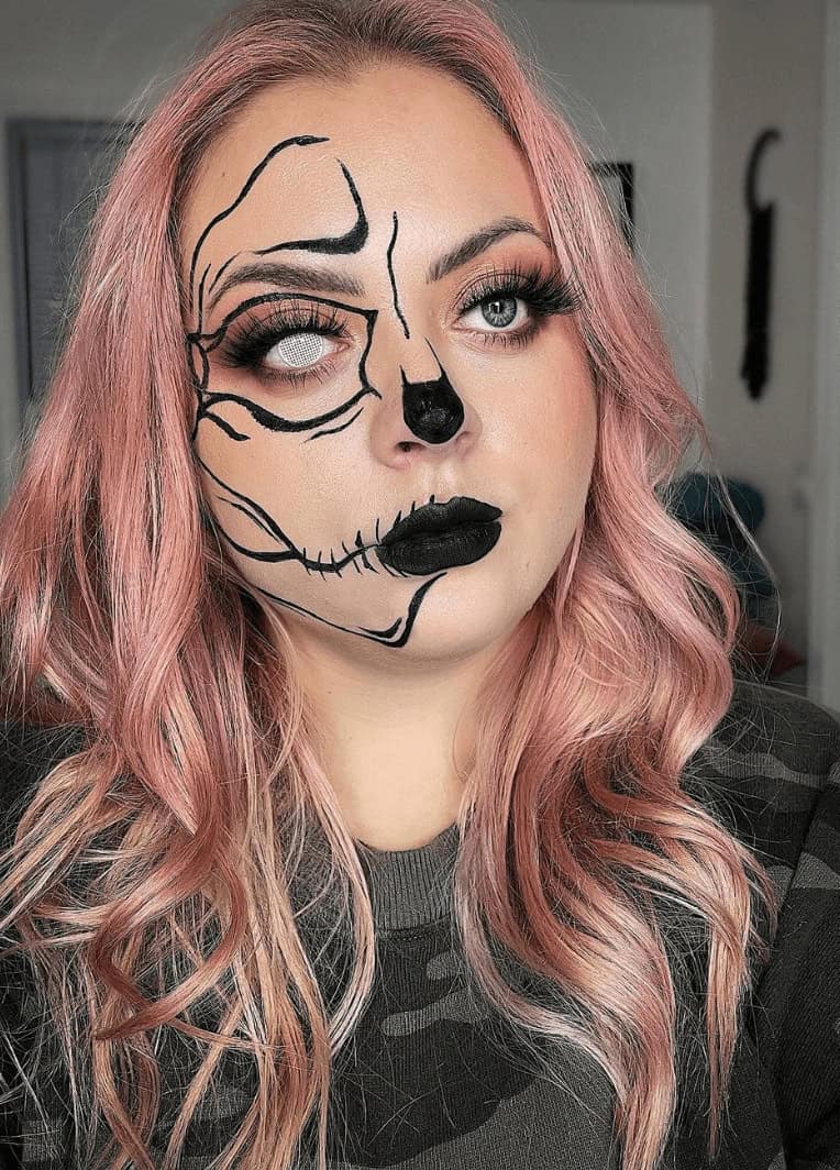 maquiagem de halloween caveira