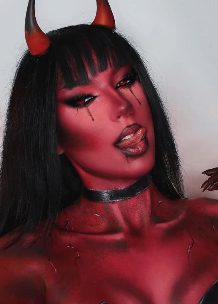 maquiagem de halloween diaba