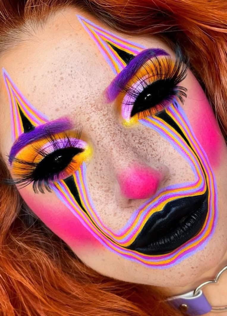 maquiagem de halloween palhaço assustador