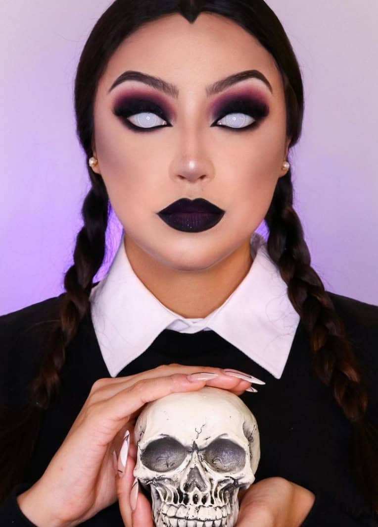 maquiagem de halloween vandinha