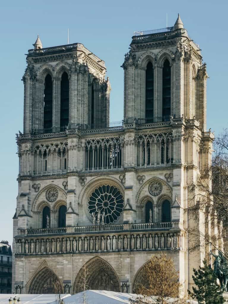 Notre Dame Cathedral, a stunning Paris spot and iconic tourist place.