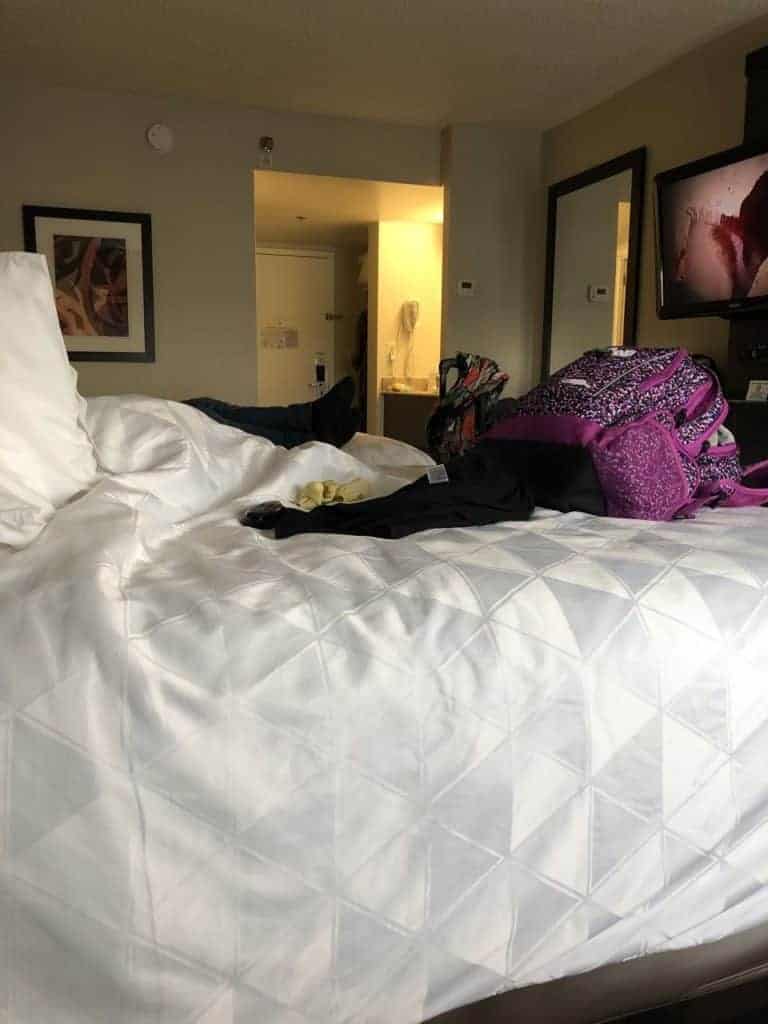 Our room at Newark San Juan to New Orleans Disney Wonder