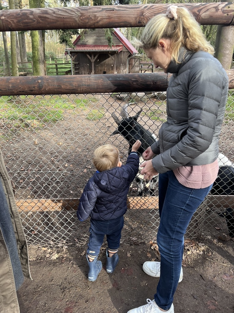 Kind füttert Ziege im Tannenbusch Dormagen