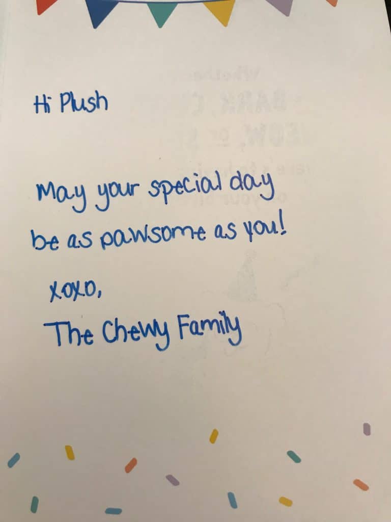 Birthday card from Chewy.com