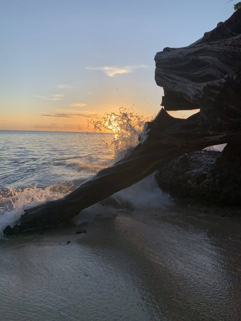 Sunset at a secret beach near Kahana.