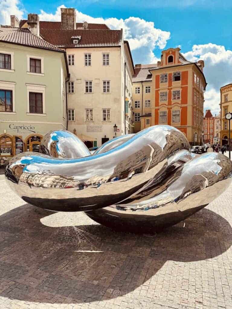 A sculpture at the entrance to Prague’s Old Town Square