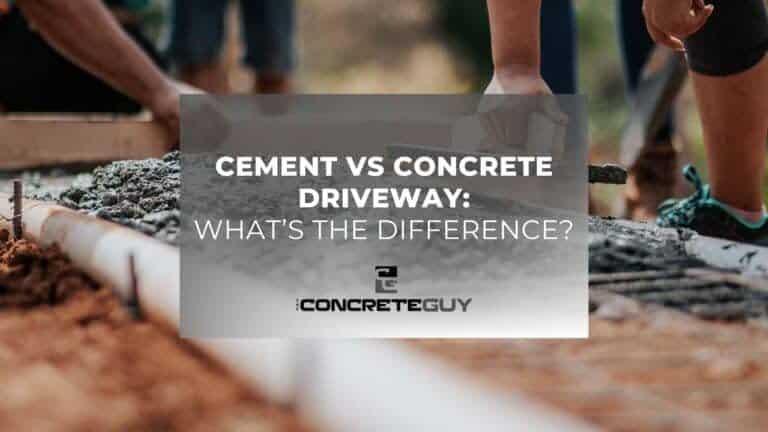 "Concrete contractors working on driveway installation, highlighting the difference between cement and concrete for residential projects in Minnesota."